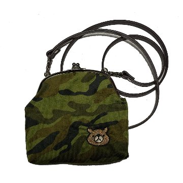 クマのがま口ポシェット(迷彩少し小さめ)の画像