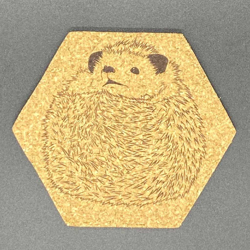 コルクコースター【まんまるハリネズミ】の画像