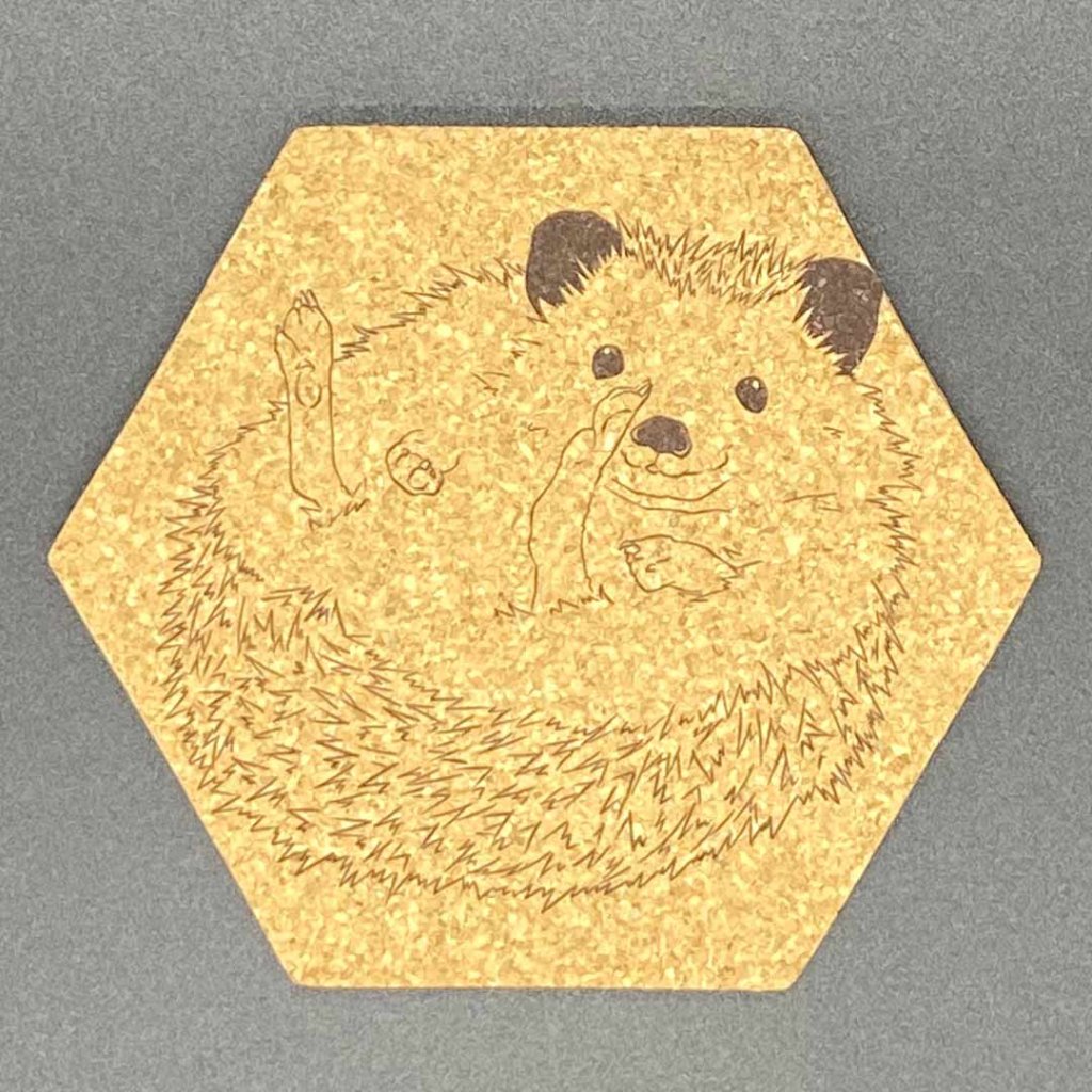 コルクコースター【くつろぎハリネズミ】の画像
