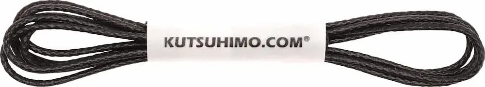 【ブラック】ロー引き靴紐 石目柄 丸 2mm幅の画像