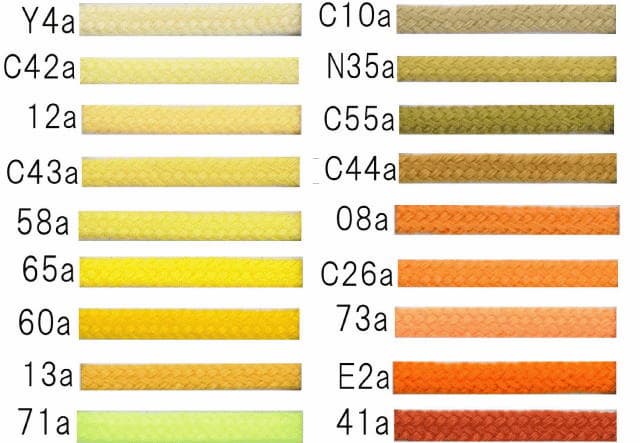 スニーカー用アクリル靴ひも・平（No.807-A・並目・8mm幅・全123色）イエロー系の画像