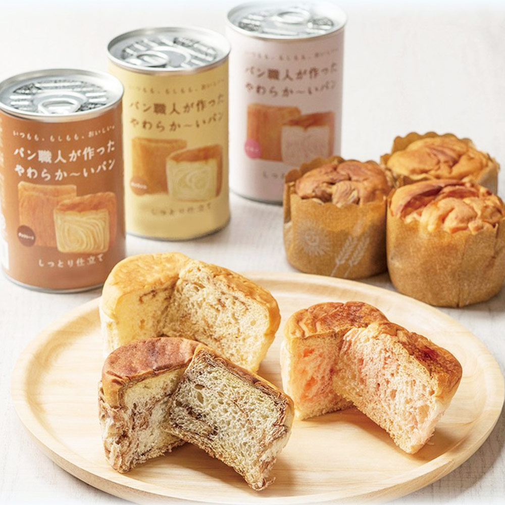 缶入りパン パン職人が作った やわらか～いパン キャラメル味 5年 100g画像
