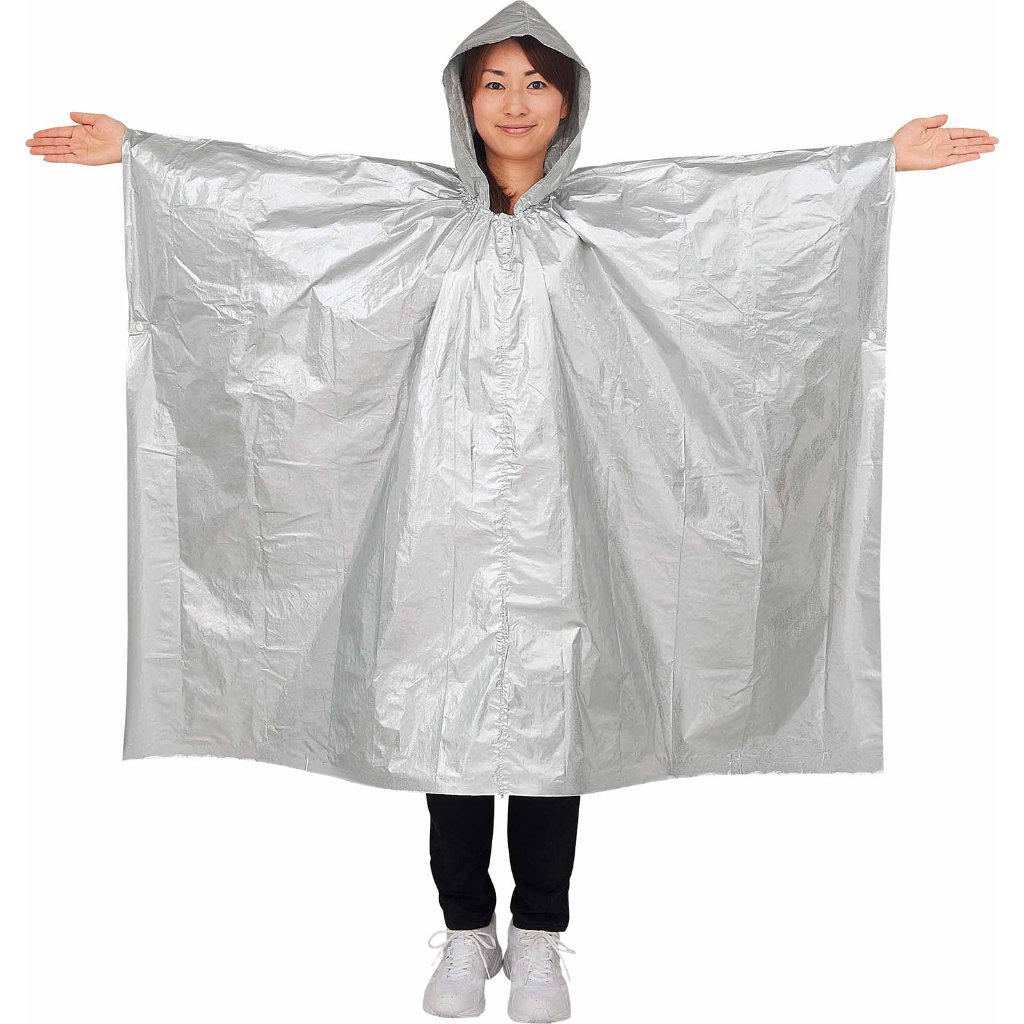 フード付アルミブランケット 防災用品 防災グッズ 非常用 保温 ポンチョの画像