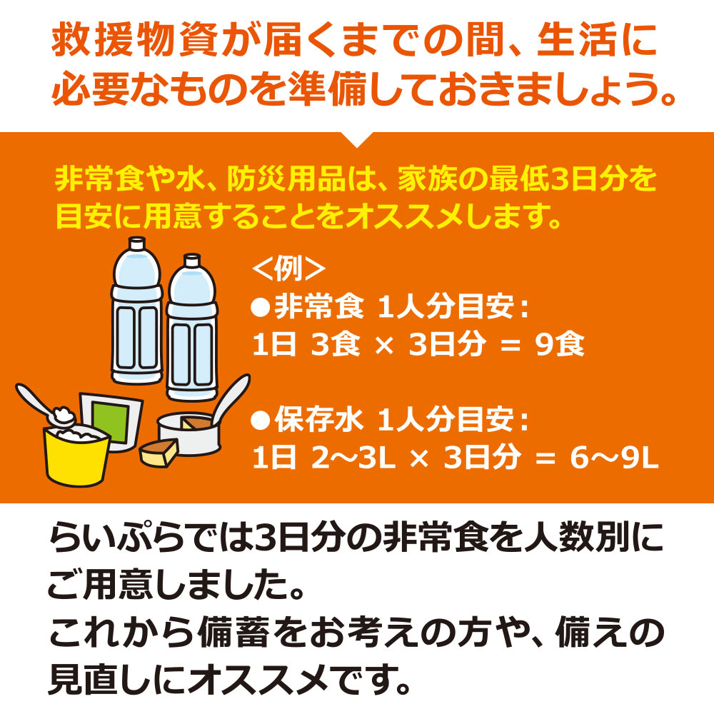 4人用 非常食 3日間(9食) 計36食分セットSの画像