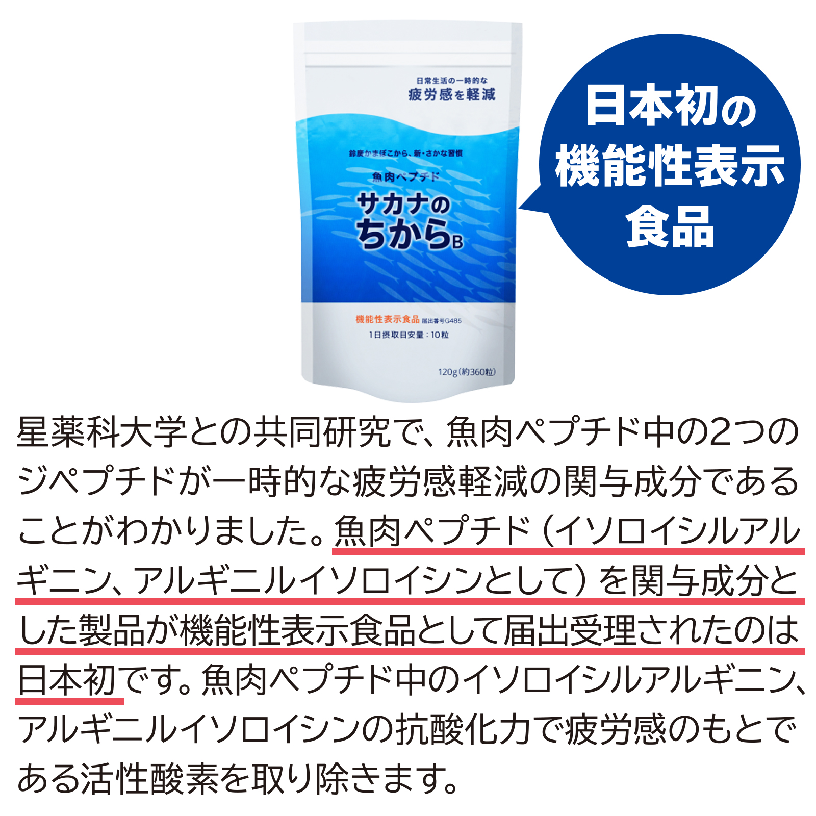 サカナのちから B ベーシック 分包タイプ 10粒×30袋入［機能性表示食品］の画像