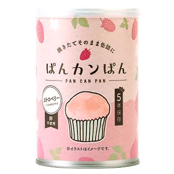 災害備蓄用パン ぱんカンぱん ストロベリー 5年 100gの画像