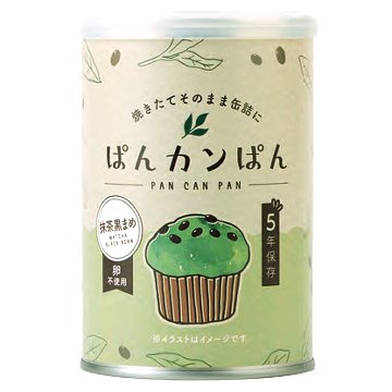 災害備蓄用パン ぱんカンぱん 抹茶黒まめ 5年 100gの画像