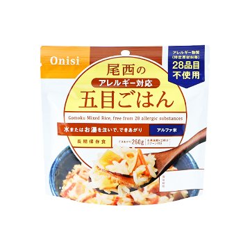 アルファ米 尾西のアレルギー対応五目ごはん 5年 100gの画像