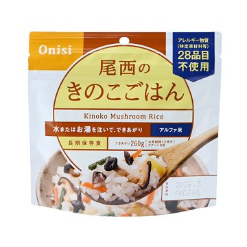 アルファ米 尾西のきのこごはん 個袋タイプ 5年 100g画像