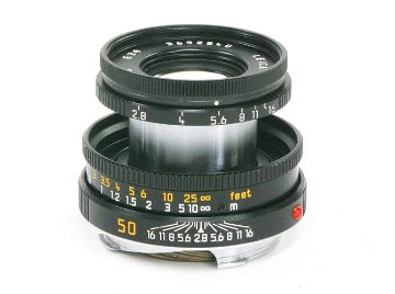 50/2.8 Elmar black (Made in Germany) ライカＭ用  沈胴レンズ　L#3692840 UVaフィルター付 Leica 13131  距離計連動画像