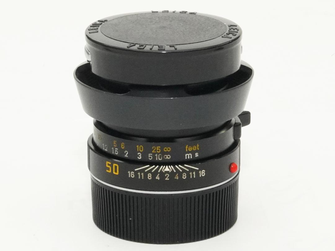 50/2 Summicron L#3454362 (made in Germany) ライカＭ用  前後キャップ付 メタルレンズフード付　フードキヤップ付　　 距離計連動の画像