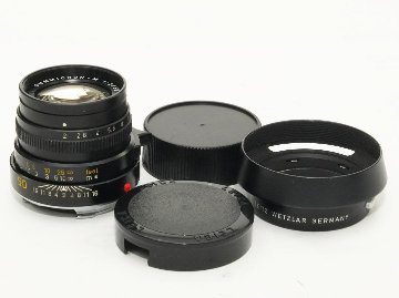 50/2 Summicron L#3454362 (made in Germany) ライカＭ用  前後キャップ付 メタルレンズフード付　フードキヤップ付　　 距離計連動の画像