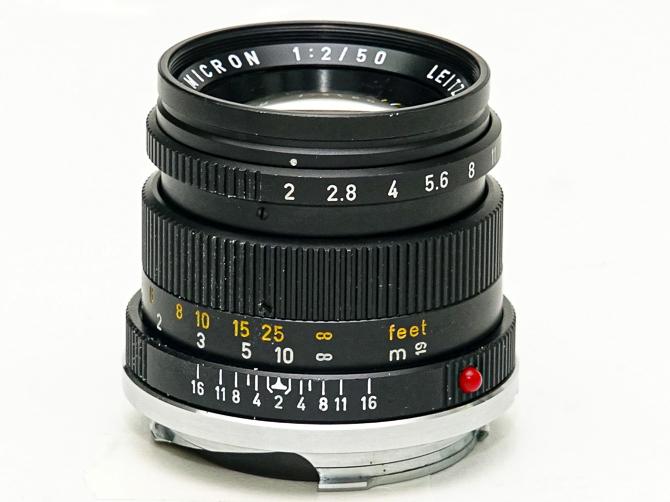 50/2 Summicron L#2519447 (made in Germany) ライカＭ用  後キャップ付  Pケース付 メタルレンズフード付　フードキヤップ付　　 距離計連動の画像