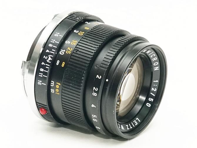 50/2 Summicron L#2519447 (made in Germany) ライカＭ用  後キャップ付  Pケース付 メタルレンズフード付　フードキヤップ付　　 距離計連動の画像