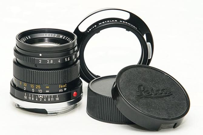 50/2 Summicron L#なし !  (made in Germany) ライカＭ用  後キャップ付  メタルレンズフード付　フードキャップ付　　 距離計連動　の画像
