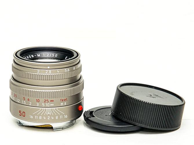 50/2 Summicron−M チタン L#3915126 (made in Germany) ライカＭ用   純正前後キャップ付 フード内蔵　 距離計連動　新品同様の画像