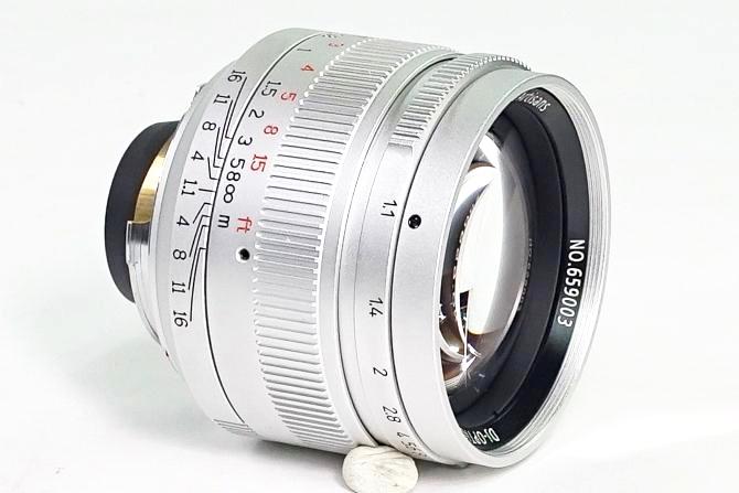 50 /1.1 七工匠 7Artisans (chrome ) ライカＭ用 距離計連動 フランジ、距離計連動調整済み 新品未使用　元箱付の画像