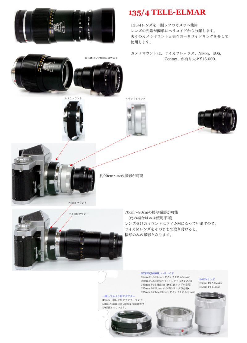 135/4 Tele-Elmar (Germany) ライカM用 L#2907574 ビゾフレックスに 
