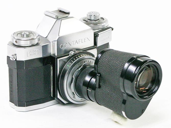 8×30B 単眼鏡と (1型)  明るく,目が疲れ難い 、Contaflexの50mm F2.8 Tessarには直接ネジ込が可能です。画像