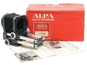 接写ベローズ　元箱付 ALPA用 2本レール  カメラディスタンス付 Germany (Alpaネーム入り) 95%画像