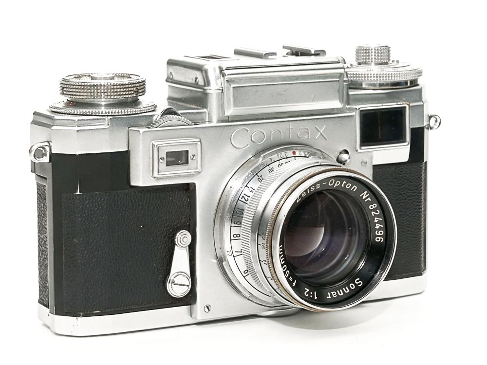 Contax ⅢA 50/2 Sonnar (Zeiss-Jena) 距離計連動 セレンメ−タ−内蔵、(不良) レンズ 90%　ボデー 85%の画像