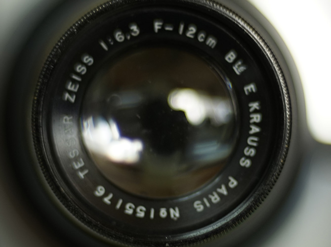 120/6.3 Tessar (Zeiss) (E KRAUSS PARIS) Nikon F マウント  真円絞り　直進ヘリコイド L#155176 85%画像