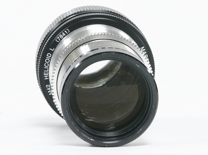 145/4.5 Tele-Cinor SOM BERTHIOT (made in France)  Nikon F マウント  真円絞り 手動絞り 直進ヘリコイド メタルフード付き 80%の画像