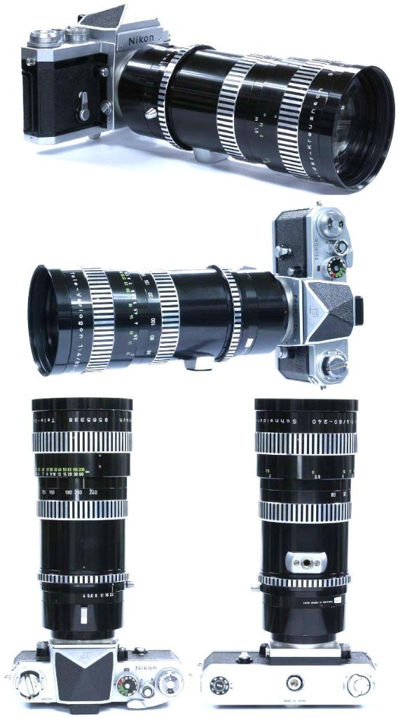 80mm～240mm F4 Variogon Zoom Schneider Kreuznach Germany Nikon F マウント  プリセットの丸々絞り　 L#9565338 三脚座付の画像