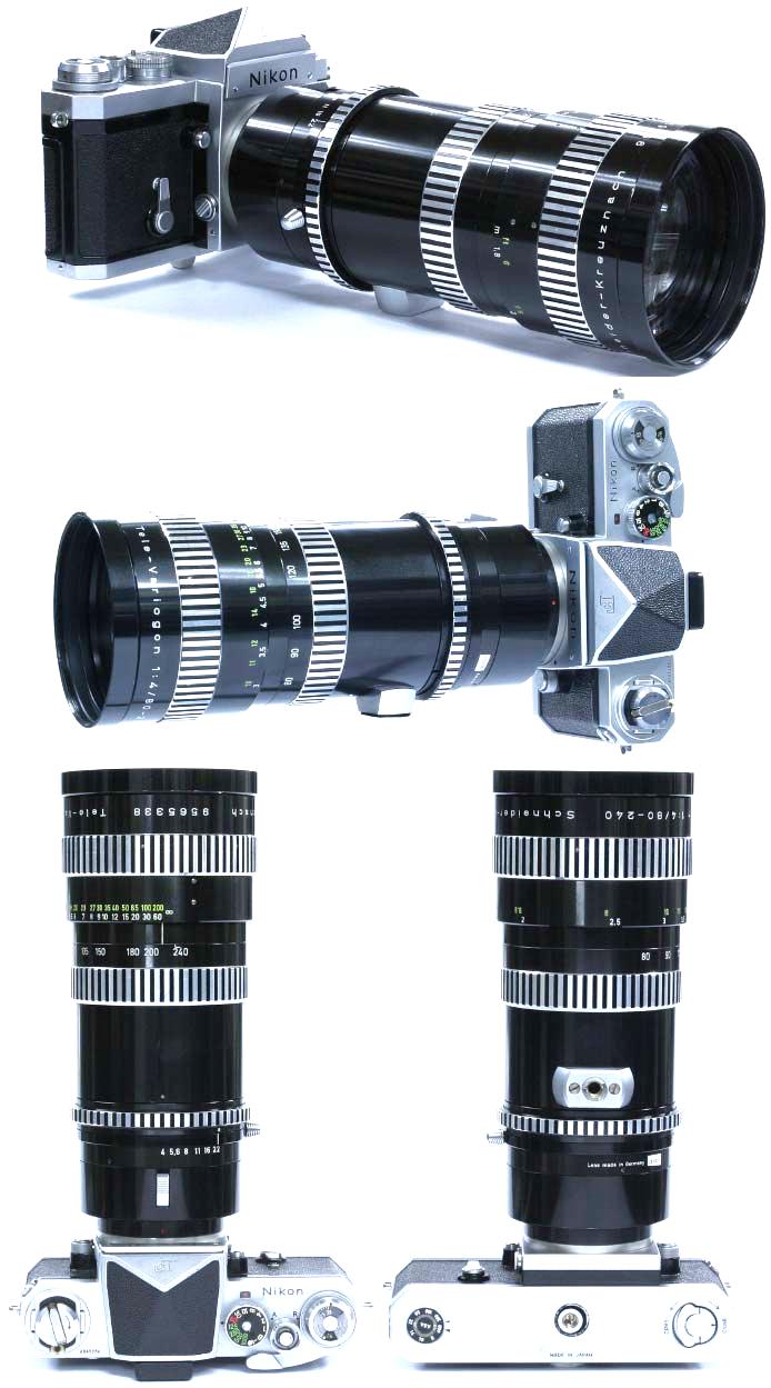 80mm～240mm F4 Variogon Zoom Schneider Kreuznach Germany Nikon F マウント  プリセットの丸々絞り　 L#9565338 三脚座付画像