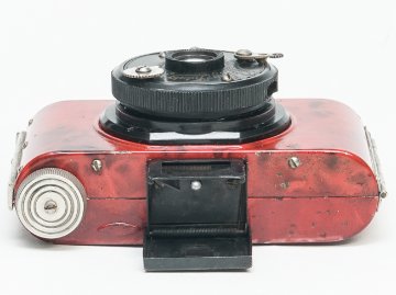 手のひらサイズのベストカメラ Rareモノ Ruberg "Futuro" Cameras ベスト Germany 　 Rodenstock-Periskop 　RED画像