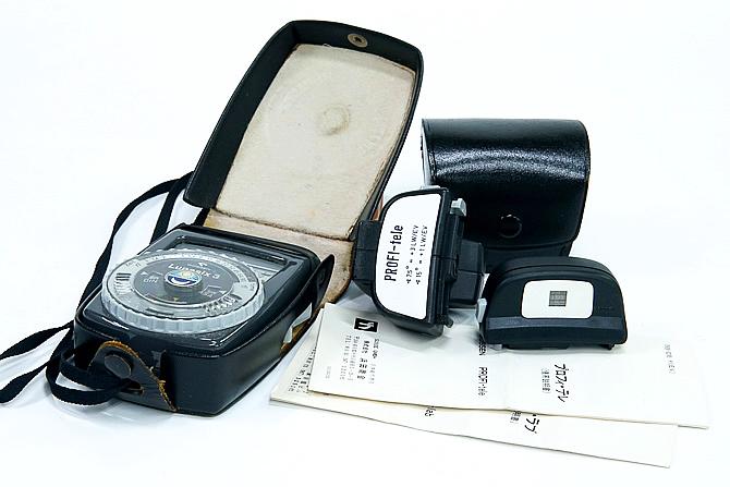Lunasix 3 セット販売 Gossen Germany Teleアタッチメント15度, 7.5度, ケース付,取説付 Labアタッチメント 取説付 中古品の画像