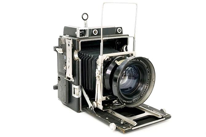 Graflex Speed Graphic 4×5in ユニバーサルカメラバック (国際規格) フォーカルプレンシャッター付 178mm F2.5 AERO-EKTAR 付 (軍用レンズ)の画像
