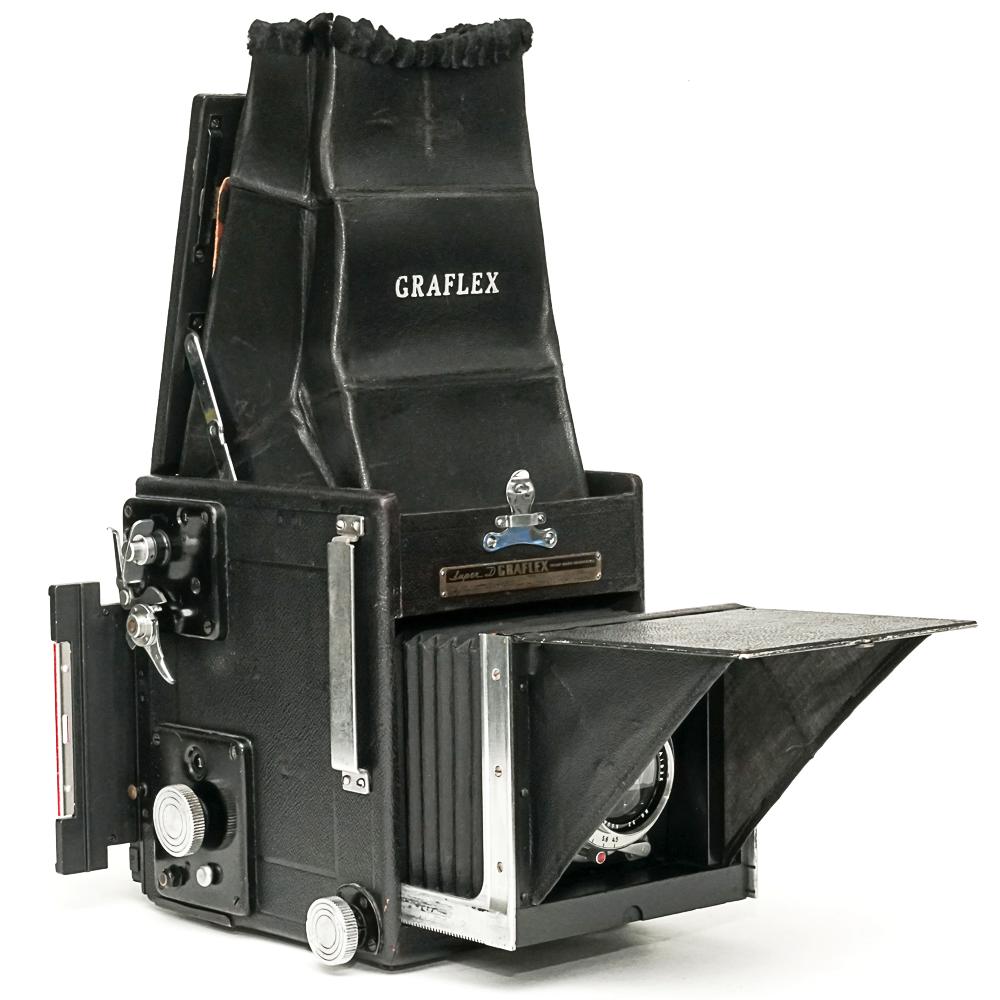 Graflex .Super D　2×3in 6×9 cmの一眼レフカメラ 162/4.5コダック(アナスチグマット) フォーカルシャッター付 縦横レボルビング式の画像