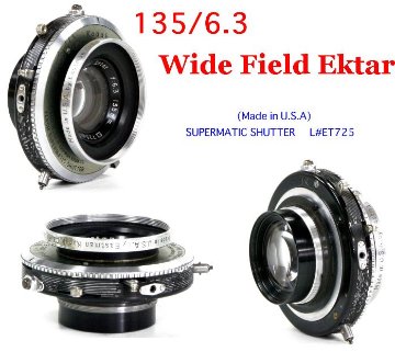 135/6.3 Wide Field Ektar (Kodak) FLASH SUPERMATIC SHUTTER 付画像