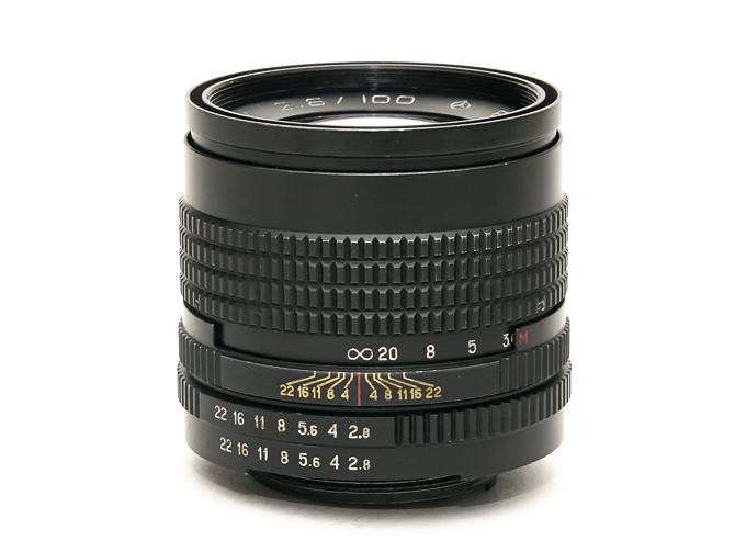 100/2.8 Kaleinar 5N MC (USSR) M42マウント 前後キャップ付 フード内蔵 プリセット絞りL#850089の画像