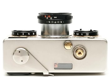 Rollei 35 platin (プラチナ) Germany 製 40/2.8 Sonnar HFT (沈銅式) Cdsメーター内蔵.レンズシャッター 本革カメラケース&リストバンド付、  新品同様画像