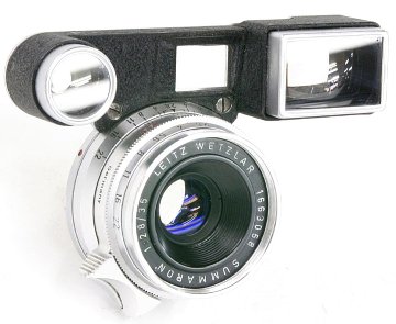 35/2.8 Summaron  ライカM用  前後キャップ付  Leica 純正UVaフィルター付  メガネ付き 距離計連動　95% 画像
