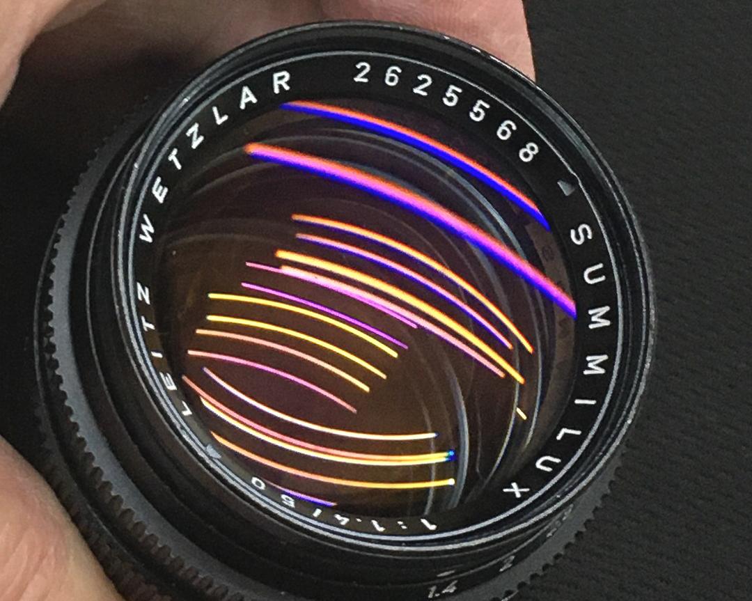 50/1.4 SUMMILUX (ズミルックス) (made in Germany) ライカＭ用 後キャップ付 フードキャップ付 純正メタルレンズフード付 距離計連動の画像