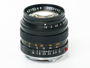 50/1.4 SUMMILUX (ズミルックス) (made in Germany) ライカＭ用 後キャップ付 フードキャップ付 純正メタルレンズフード付 距離計連動の画像
