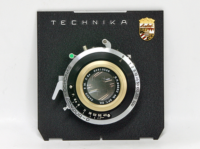 150/6.8 Gold rim DAGOR (GOERZ) 　シンクロコンパーシャッター付き (真円絞り) リンホフテヒニカ4×5inレンズボード付  前玉を外して後玉のみの場合300mmとして使用の画像