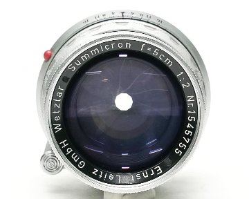 50/2 Summicron 固定鏡胴の前期型 (Made in Germany) ライカＭ用  専用メタルフード付 (12585)  距離計連動 283g画像
