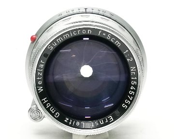 50/2 Summicron 固定鏡胴の前期型 (Made in Germany) ライカＭ用  専用メタルフード付 (12585)  距離計連動 283gの画像