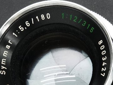 180/5.6 (Schneider-Kreuznach) シンクロコンパー1番シャッターM.X.V.付の画像