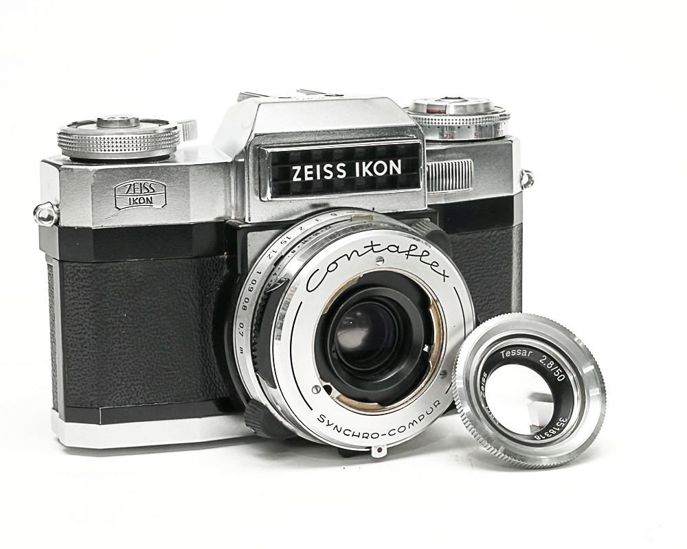 Contaflex 50mm F2.8 Tessar  Synchro-Compur M.X.V.レンズシャッター　　セレンメーター内蔵(作動良好)の画像