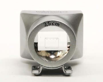 Leica 35mm 用 ファインダー(Chrome) 前期､3.5cm彫刻入り、 元箱、純正革ケース付、倍率0.7×の画像