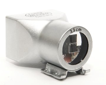 Leica 35mm 用 ファインダー(Chrome) 前期､3.5cm彫刻入り、 元箱、純正革ケース付、倍率0.7×の画像