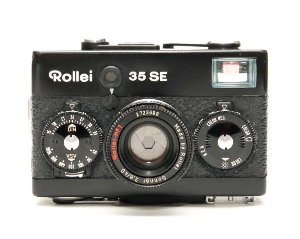 Rollei 35 SE (黒) Singapore 製 40/2.8 Sonnar HFT (沈銅式)　LEDメーター内蔵　後期型の画像