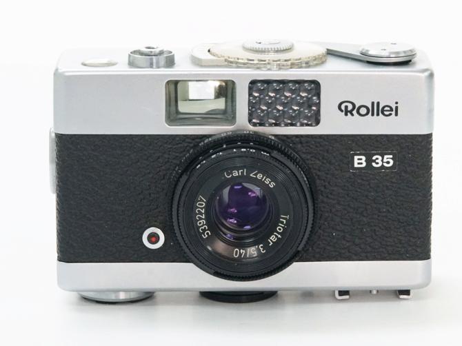 Rollei B35 (白) Singapore 製 40/3.5 Triotar (沈銅式) 239g｜カメラのマツバラ光機