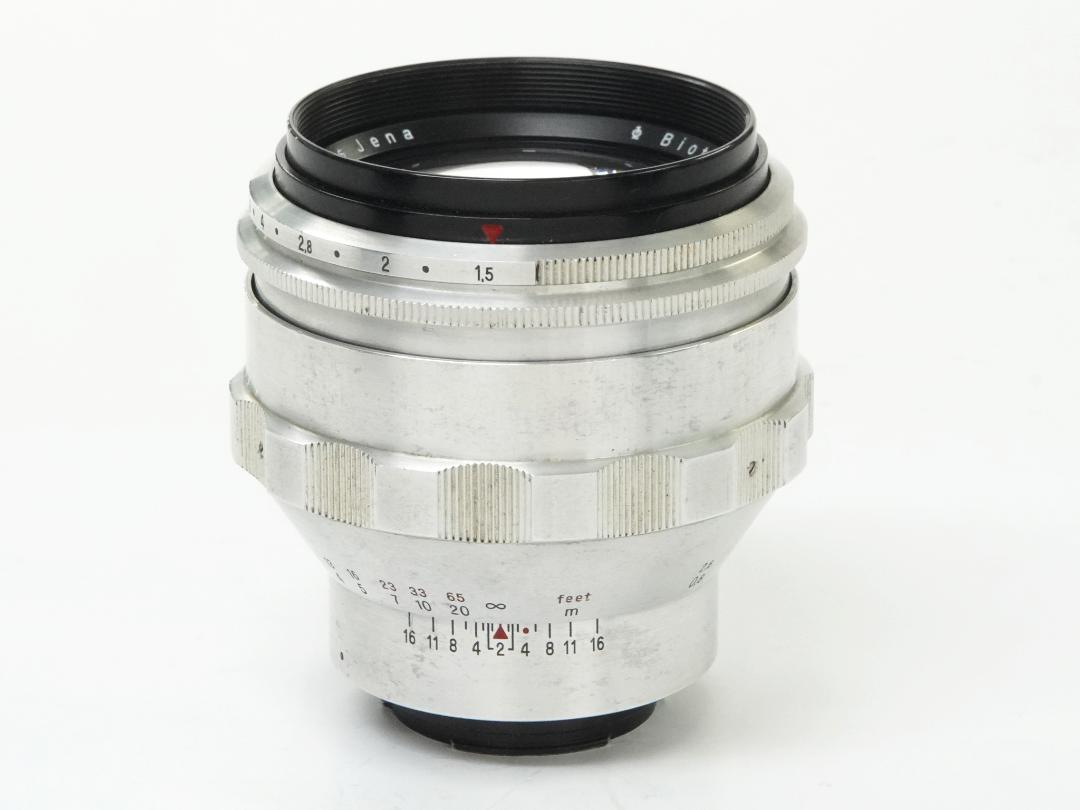 75/1.5 Biotar (Carl Zeiss Jena Germany) メタルフード付き 90% 、 Exakta マウント　後期型(最短距離.80cm)の画像