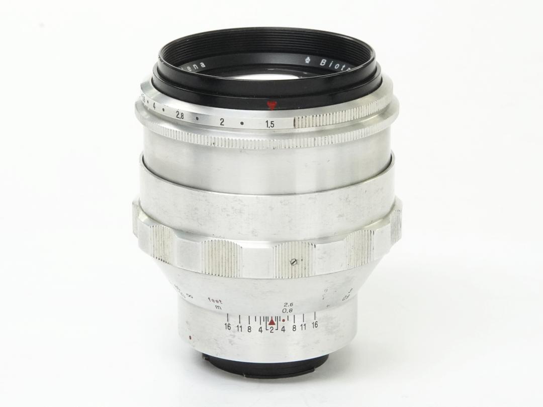 75/1.5 Biotar (Carl Zeiss Jena Germany) メタルフード付き 90% 、 Exakta マウント　後期型(最短距離.80cm)の画像